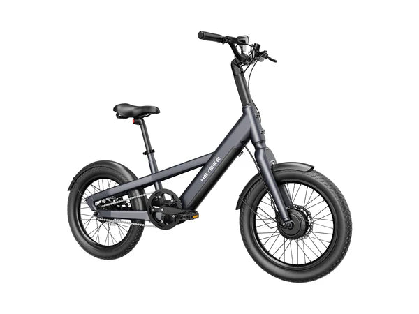 Gray Heybike EC Compact City Electric Bike on a white background - Pogo Cycles, Ireland