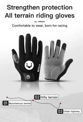 1 Pair Of All-finger Gloves Breathable Shock-proof Touch-screen Bike Gloves Spring And Summer Mountain Bike Road Riding Gloves