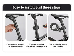 WEST BIKING Antifreezing Bicycle Cable Lock Portable Anti-Theft Bike Wire Lock With 2 Keys E-Bike Scooter Motorcycle Safety Lock