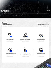 2T6 LED cykelforlygte 1000LM aluminiumslegering cykellygte USB genopladelig MTB bjergcykellampe