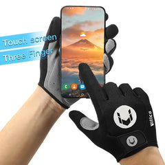 A Pair Of All-finger Gloves Breathable Shock-proof Touch-screen Bike Gloves Spring And Summer Mountain Bike Road Riding Gloves