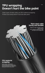 WEST BIKING Antifreezing Bicycle Cable Lock Portable Anti-Theft Bike Wire Lock With 2 Keys E-Bike Scooter Motorcycle Safety Lock