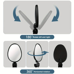 Bicycle Handlebar Rear View Mirror | 360° Rotatable Adjustable, Wide Vision Cycling Accessory for Road/Mountain Bikes
