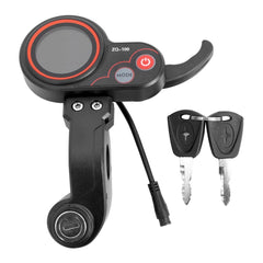 Electric Scooter Meter 6 Pin Display ZQ-100 LCD Display Mileage Meter Speed Adjustable for Electric Scooter Dashboard With Key