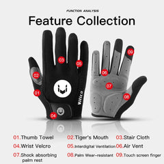 A Pair Of All-finger Gloves Breathable Shock-proof Touch-screen Bike Gloves Spring And Summer Mountain Bike Road Riding Gloves