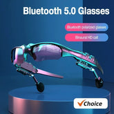 5.0 Stereo Earphones Wireless Headset with Mic Smart Glasses Sunglasses for Driving Cycling Sports Noise Reduction Headphones