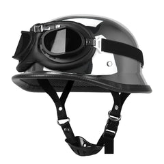 Motorcycle Half Helmet German Leather Vintage Helmet Casco Moto Motorcycle Open Face Helmet Biker Pilot DOT Certification S-XXL
