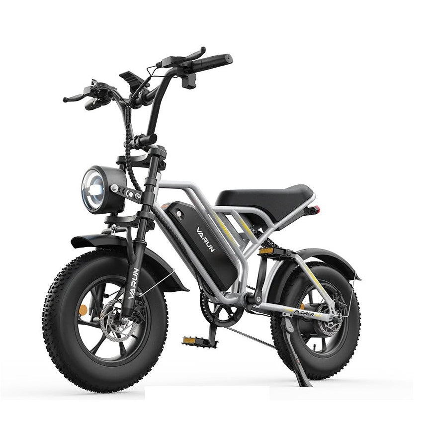Varun PLORER All-Terrain Electric Bicycle with visible brand logo on a white background - Pogo Cycles, Ireland