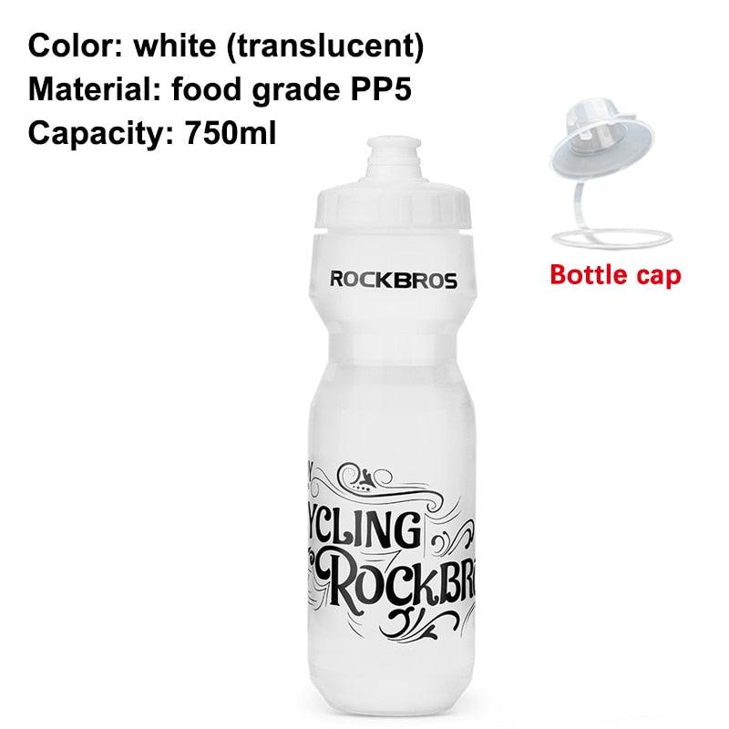 ROCKBROS 750ml Bicycle Water Bottle Food Grade Sports Fitness Running Riding Camping Hiking Kettle Leak-proof Bike Bottle Cage - Pogo Cycles