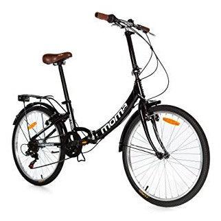 Moma Bikes, TOP CLASS 24", Folding City Bike, Black, Aluminum, 6 Speeds, Comfort Saddle