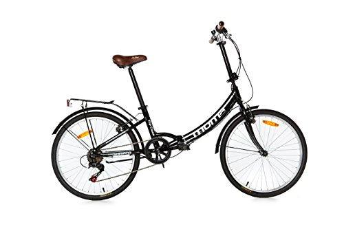 Moma Bikes, TOP CLASS 24", Folding City Bike, Black, Aluminum, 6 Speeds, Comfort Saddle