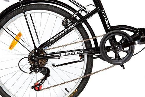 Moma Bikes, TOP CLASS 24", Folding City Bike, Black, Aluminum, 6 Speeds, Comfort Saddle