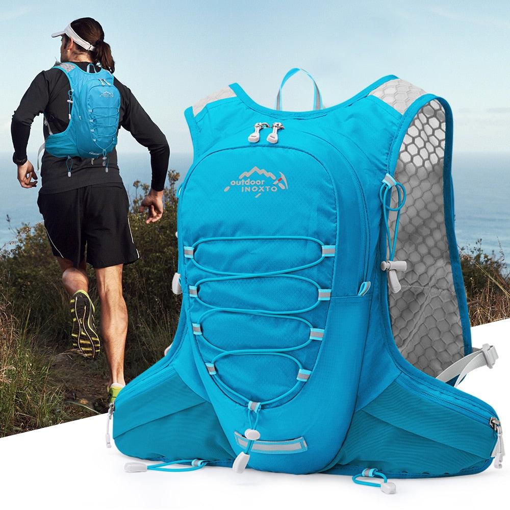 INOXTO Sac à dos léger avec poche à eau de 1,5 l pour randonnée, trail,  course à pied, cyclisme, course à pied, marathon pour homme et femme