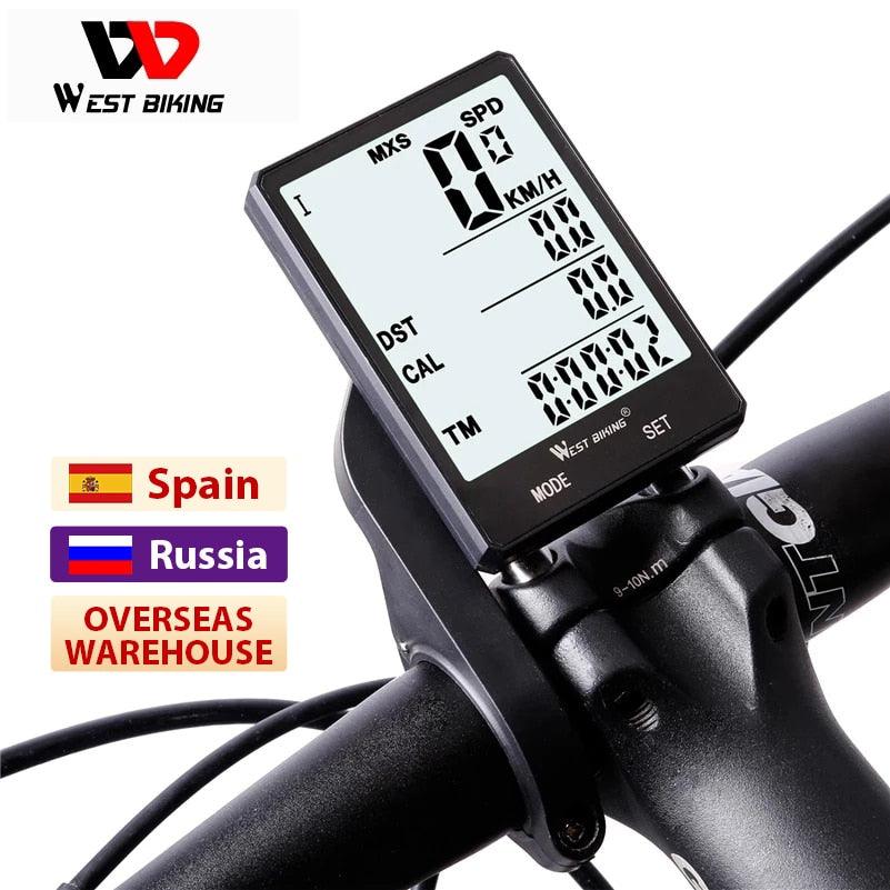 West Biking-Ordenador de bicicleta, alámbrico o inalámbrico, resistente al  agua, con retroiluminación, velocímetro, odómetro y cronómetro - AliExpress