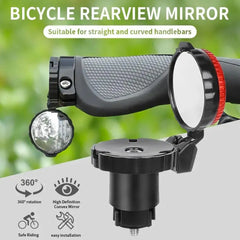 Cycling Handlebar Convex Mirror HD Adjustable Rotate Bike Handlebar Plug Rear View Mirror For MTB Road Bike Accessories