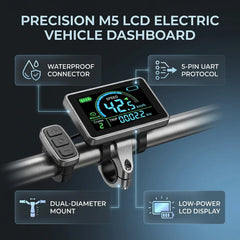 Portable Electric Bike LCD Meter 5 Pin 24V 36V 48V 60V Universal E Scooter M5 LCD Panel Screen for 31.8 22.2mm Electric Bikes
