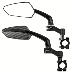 Universal Bike Handlebar Rear View Mirrors 360° Rotatable Wide Angle Safety Glass for Bicycles E-bikes