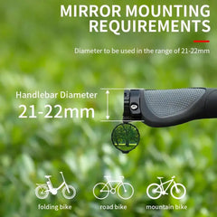 Cycling Handlebar Convex Mirror HD Adjustable Rotate Bike Handlebar Plug Rear View Mirror For MTB Road Bike Accessories