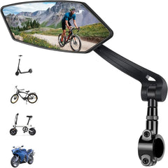 1pair Bicycle Rearview Mirror 360 Rotation Adjustment For Motorcycle Electric Bike Handlebar Reflective Mirror Accessory