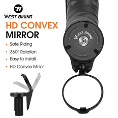 West Biking HD Convex mirror with installation tool on a white background