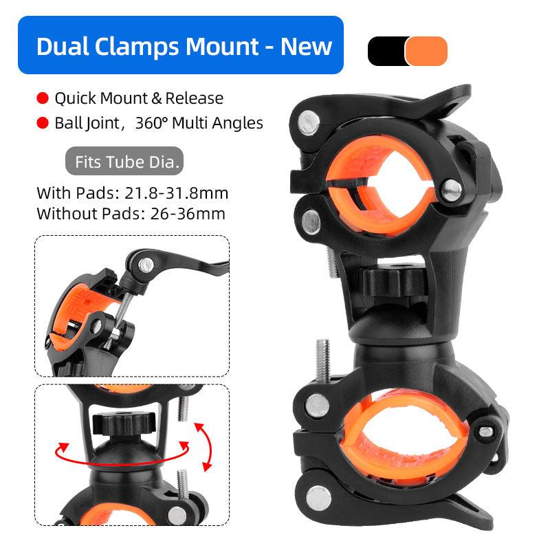 Deemount Bicycle Light Bracket Bike Lamp Holder LED Torch Headlight Pump Stand Quick Release Mount 360 Degree Rotatable HLD-211 - Pogo Cycles