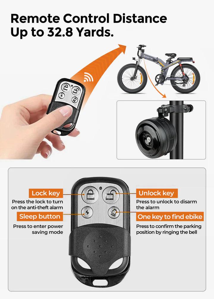 Engwe Waterproof Anti-Theft Vibration Alarm with USB Rechargeable Function - Pogo Cycles