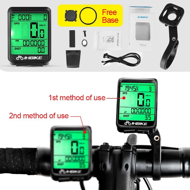 INBIKE Rainproof MTB Bike Computer Bicycle Speedometer Wireless Wired Odometer Cycling Watch LED Screen Measurable Watch IC321 - Pogo Cycles