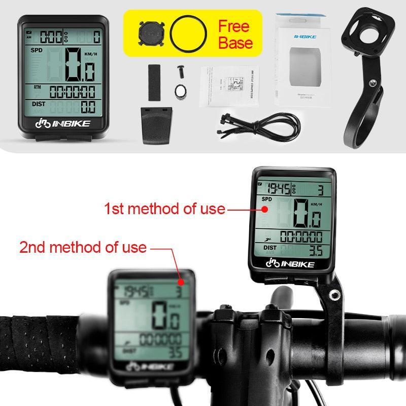 INBIKE Rainproof MTB Bike Computer Bicycle Speedometer Wireless Wired Odometer Cycling Watch LED Screen Measurable Watch IC321 - Pogo Cycles
