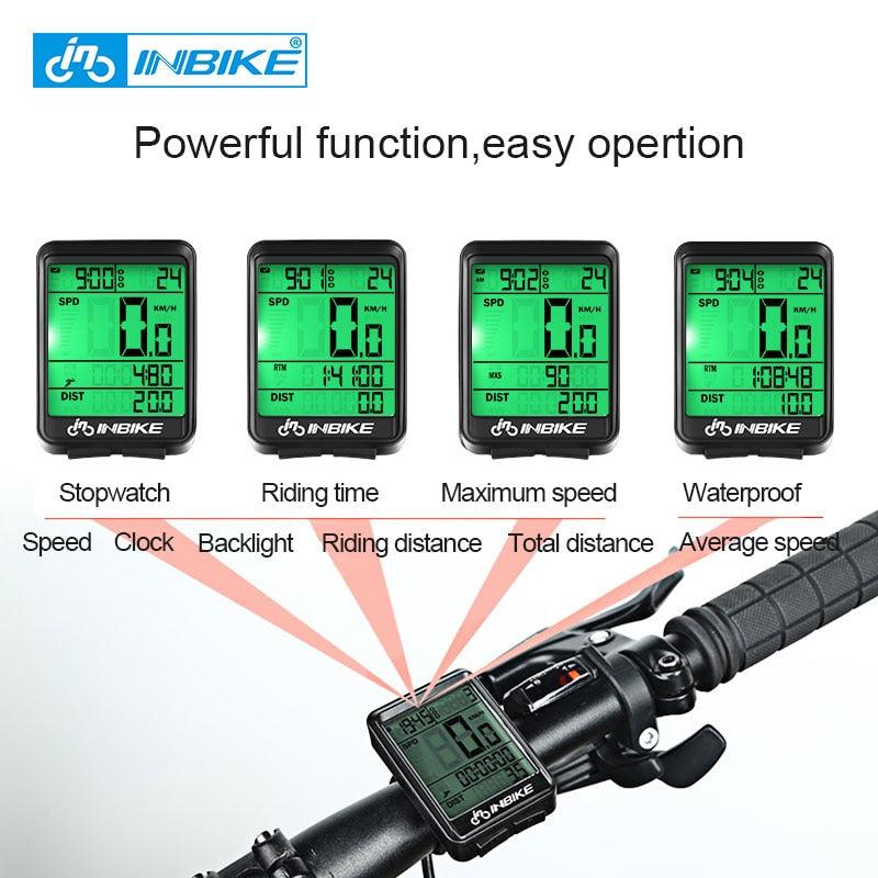 INBIKE Waterproof Bicycle Computer Wireless And Wired MTB Bike Cycling Odometer Stopwatch Speedometer Watch LED Digital Rate - Pogo Cycles