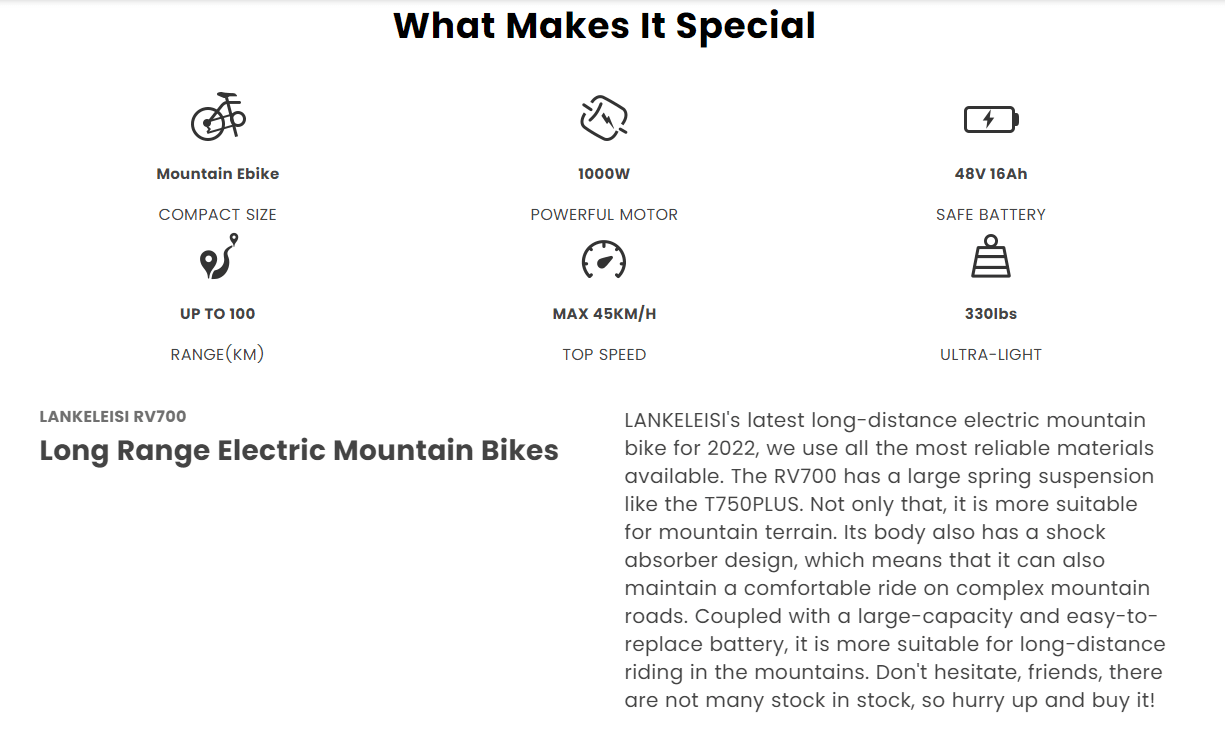 Lankeleisi RV700 Electric Mountain Bike - US - Pogo Cycles