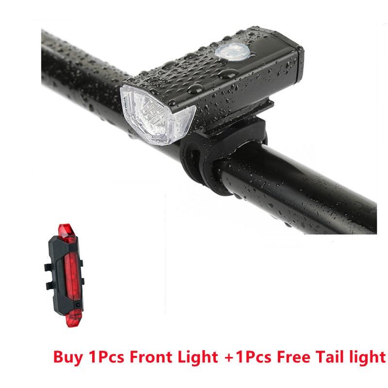 MTB Bicycle Lights LED Waterproof USB Rechargeable Mountain Bike Front Tail Light Night Safet Warning Cycling Lamps Flashlight - Pogo Cycles