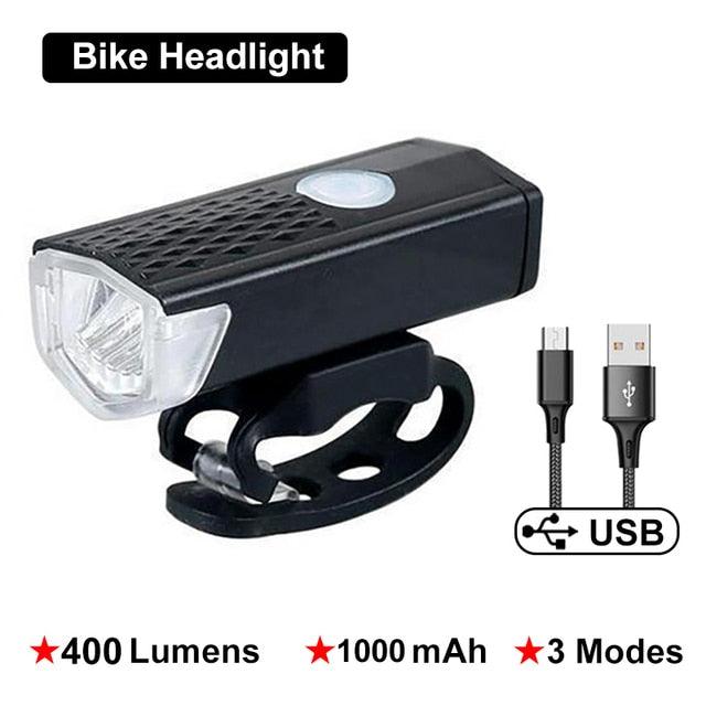 MTB Mountain Bicycle Lamp Bicycle Light Front Rear Taillight USB Rechargeable Waterproof MTB Bike Headlight Cycling Flashlight - Pogo Cycles