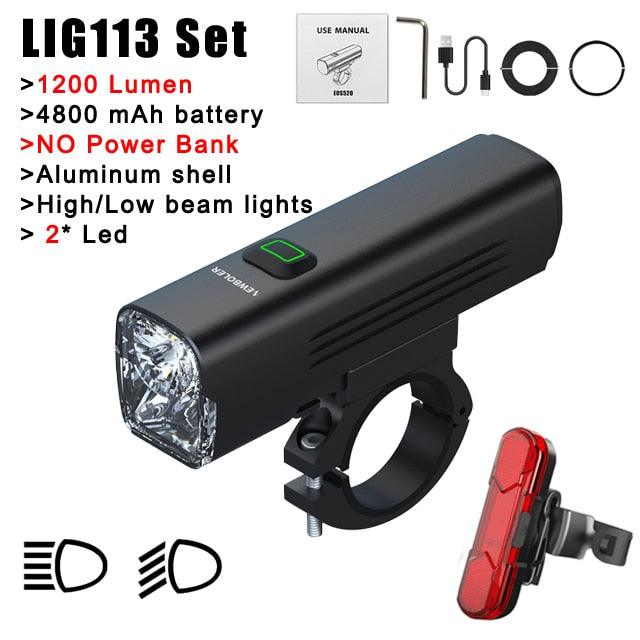 NEWBOLER Bicycle Light Front 1000Lumen Bike Light 4800mAh Waterproof Flashlight USB Charging MTB Road Cycling Lamp Accessories - Pogo Cycles