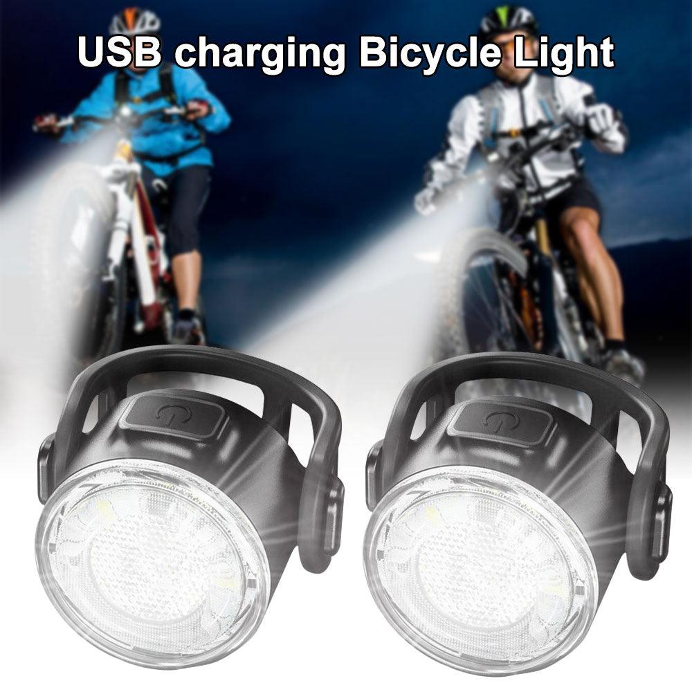 Red/White USB Rechargeable Cycling Taillight Front Bicycle Lamp 6 Modes Bike Warning Rear Light Safety Night Riding Bike Light - Pogo Cycles