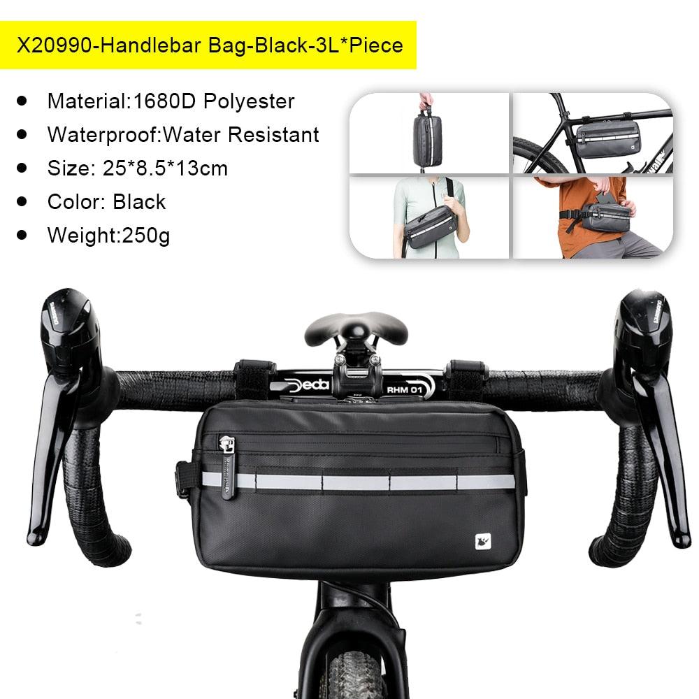 Rhinowalk Bicycle Bag Waterproof Big Capacity Handlebar Bag 1 or 2-piece Front Tube Cycling Bag MTB Frame Trunk Bike Accessories - Pogo Cycles
