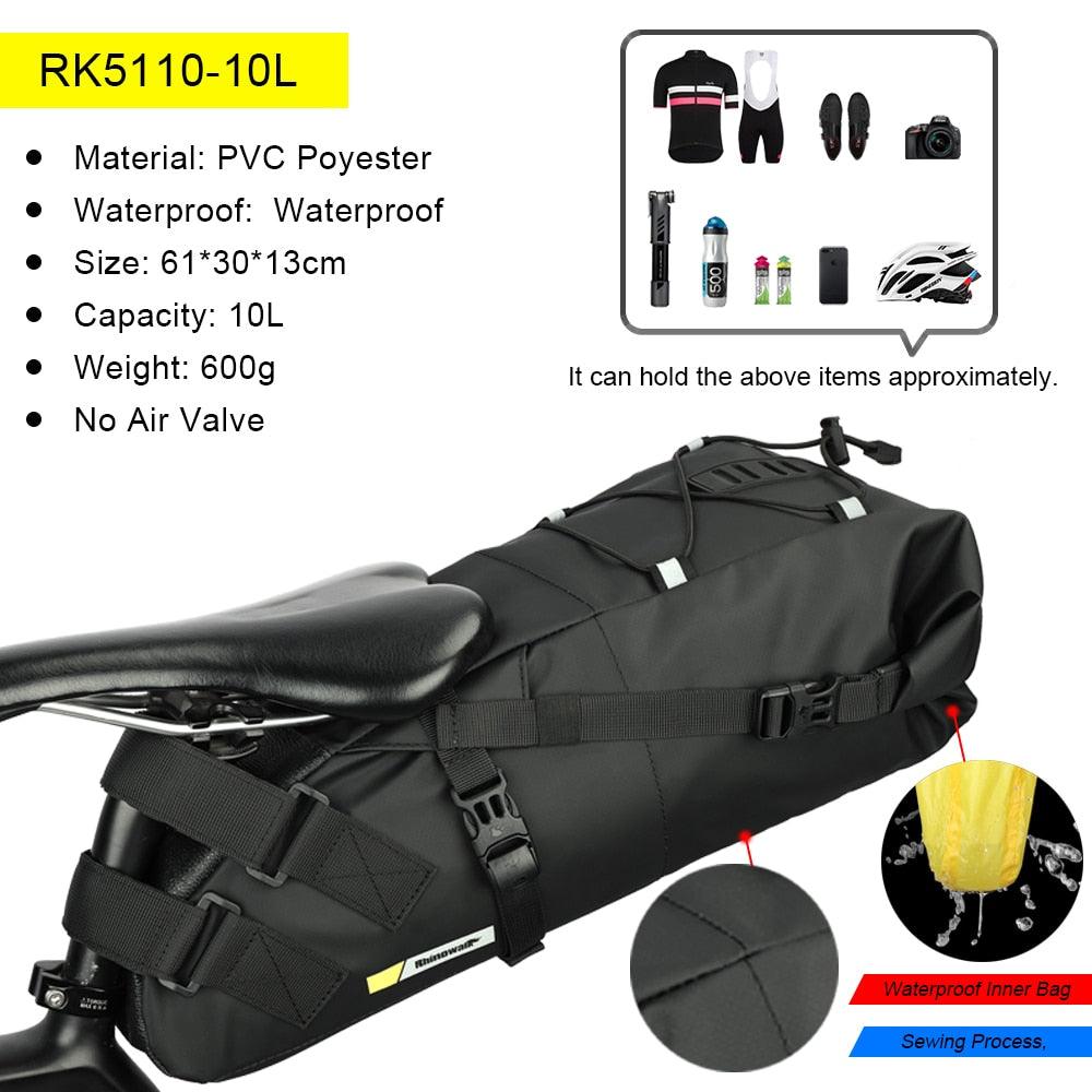 Rhinowalk Bike Bag Waterproof 10L13L Bicycle Saddle Bag Cycling Foldab –  Pogo Cycles