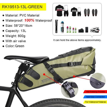 Rhinowalk Bicycle Bag Bike Trunk Bag 12L Pannier Bag Big Capacity Cycling  Bike Rack Rear Saddle Bag With Rain Cover MTB Road