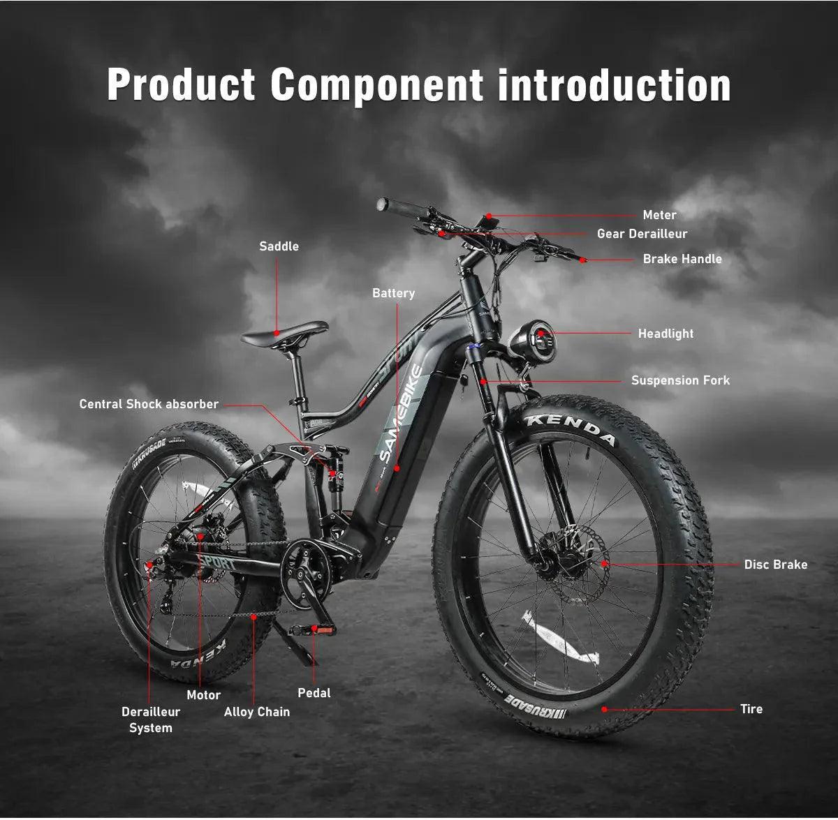 SAMEBIKE RS-A08 Fat Tire Electric Mountain Bike - US - Pogo Cycles