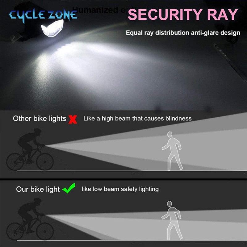 USB Rechargeable Bike Light Set Front Light with Taillight Easy to Install 3 Modes Bicycle Accessories for the Bicycle Road MTB - Pogo Cycles