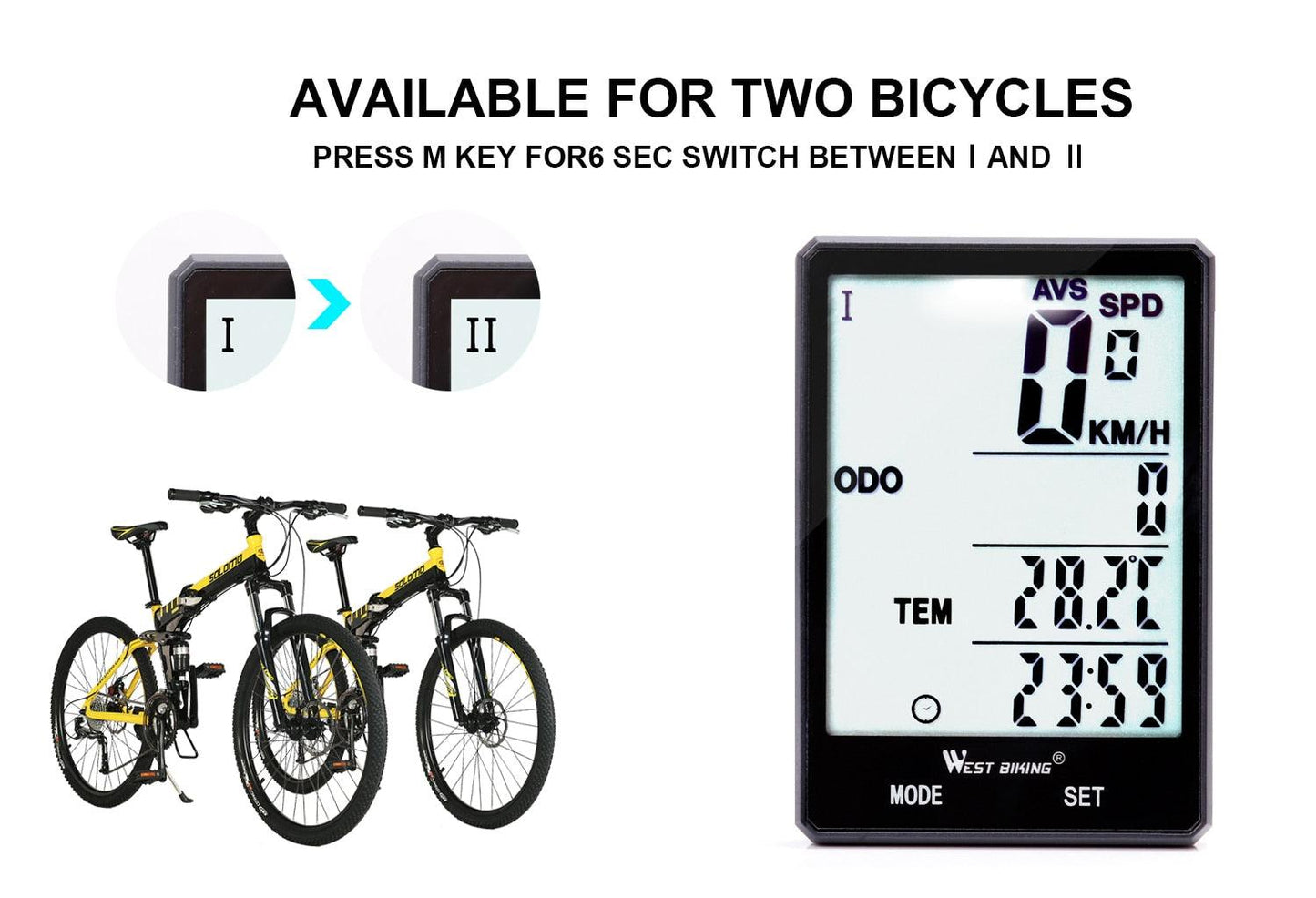 WEST BIKING Bicycle Cycling Computer Wireless Wired Waterproof digital Bike Speedometer Odometer - Pogo Cycles