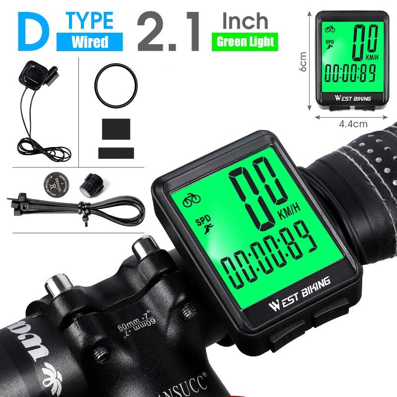 WEST BIKING Cycling Speedometer Digital Large Screen Waterproof LCD Wireless and Wired Bike Odometer Bicycle Computer - Pogo Cycles