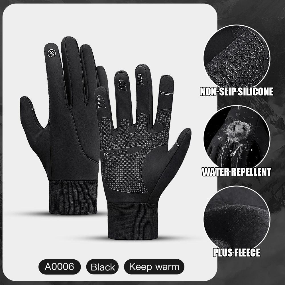Winter Gloves Men Cycling Bike Women Thermal Fleece Cold Wind Waterproof Touch Screen Bicycle Warm Outdoor Running Skiing Mitten - Pogo Cycles available in cycle to work