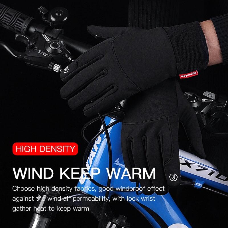 Winter Gloves Men Cycling Bike Women Thermal Fleece Cold Wind Waterproof Touch Screen Bicycle Warm Outdoor Running Skiing Mitten - Pogo Cycles available in cycle to work