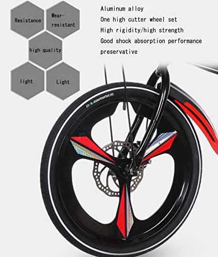 20 Inch Folding Bike for Adult Men and Women Teens,Front and rear double shock absorption,7 variable speed,Double disc brake,Handle+seat height adjustable,Give away:10 bicycle accessories/black - Pogo Cycles