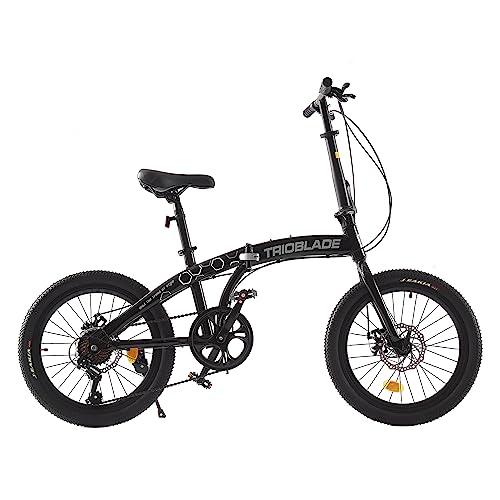 BSTSEL 20 Inch Folding Bike Adult,For Adult Men and Women Teens,Lightweight Aluminium Frame, 7 Speed Shimano Drivetrain, Foldable Bike With Disc Brake, Adult Bike Foldable Bicycle(Black & Grey) - Pogo Cycles