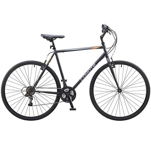 Coyote ABSOLUTE Gent's HYBRID Bike With 700C Wheels 18-Inch Steel Frame, 18 speed Sunrun Gearing, V-Brake, Black Colour - Pogo Cycles