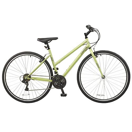 Coyote PRIMA Women's URBAN Bike With 700c Wheels 20-Inch Frame, 18-Speed Shimano Gearing & Shimano EZ Fire Shifters,V-Brake, Lime Yellow Colour - Pogo Cycles