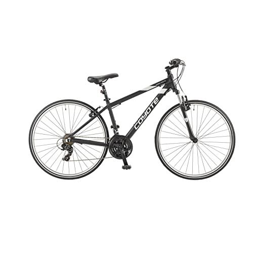 Coyote URBAN Gents's Hybrid Bike With 700C Wheels 17.5-Inch Frame, 18-Speed Shimano Gearing & Shimano EZ Fire Shifters,V-Brake, BLACK Colour - Pogo Cycles