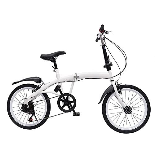 Futchoy 20" Lightweight Alloy Folding City Bicycle Bike 20'' Folding Bike w/7 Speed Gears Adults Teenagers Urban Bicycle Double V-Brake for Adults and Children - Pogo Cycles
