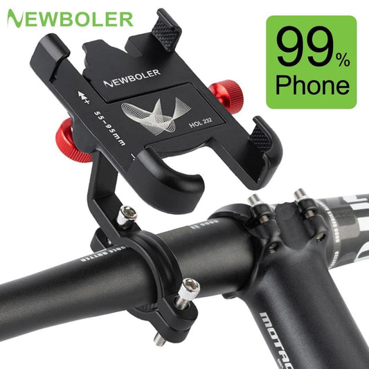 NEWBOLER MTB Phone Mount Stand Bicycle Holder 360 Degrees Rotatable Aluminum Adjustable Bike Phone Holder Nonslip Holder - Pogo Cycles